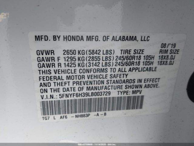 Honda Pilot Awd Ex Image 8